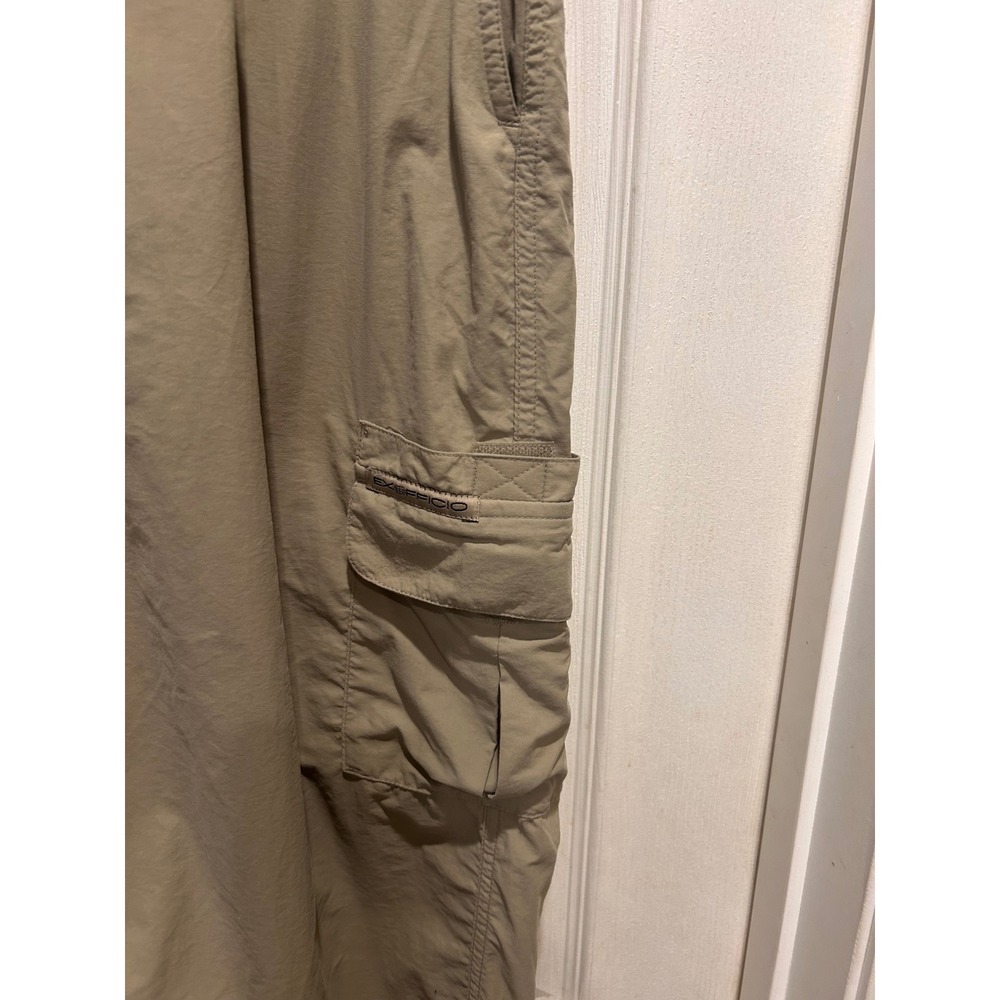 ExOfficio Mens 38x32 Tan Nylon Lightweight Hiking Cargo Pants Quick Dry Khaki - Picture 3 of 8